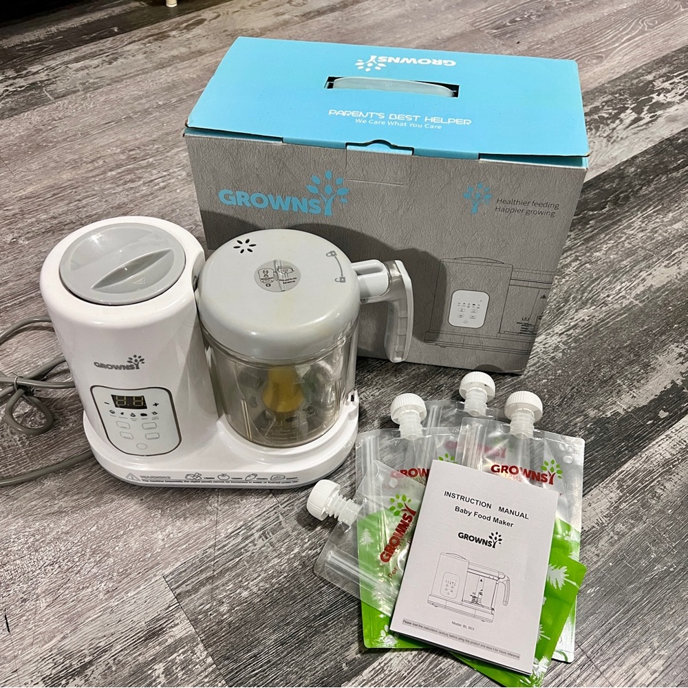 Grownsy Baby Food Processor with new food pouch
